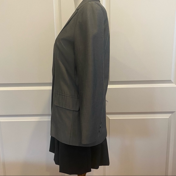 BCBG MAXAZRIA Vintage Blazer Jacket - Cotton Blend - Dark Gray - Picture 6 of 10